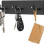 Soporte llaves pared metal autoadhesivo 3 ganchos negro