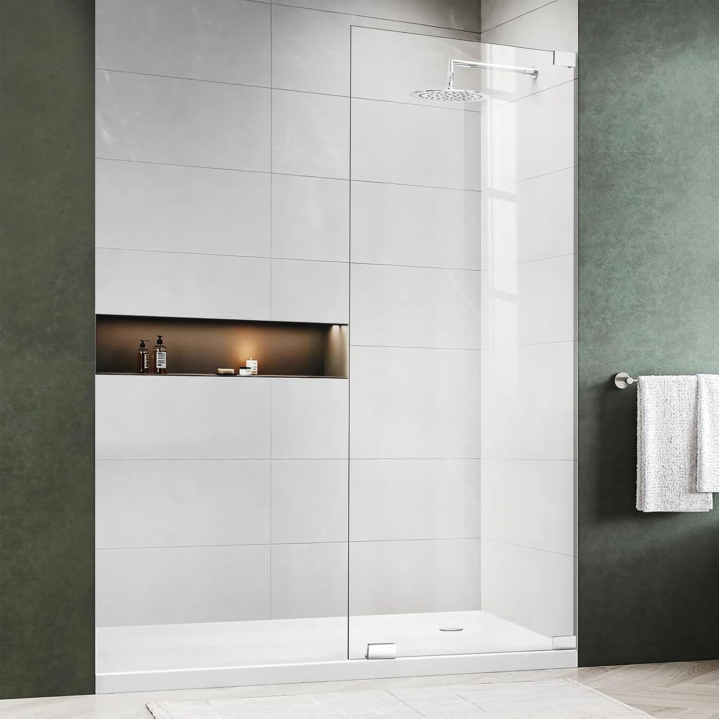 Panel puerta ducha vidrio fijo 30x78pulg 5/16 pulg transparente
