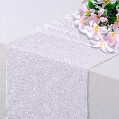 Mesa Camino Lentejuelas Blancas 12x72pulg Pack 12