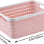 Cesta plástico baño ducha con asas rosa pack 2