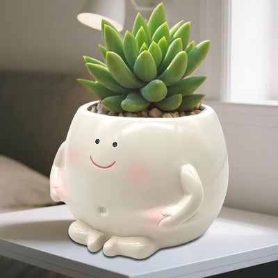 Maceta cara sonriente 3.5pulg con drenaje para plantas