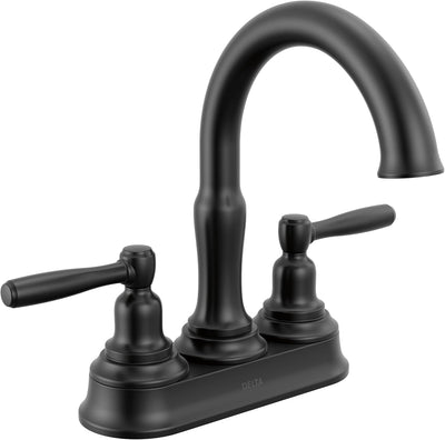 Grifo baño negro mate 4pulg 3agujeros push-pop