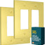 Cubierta toma corriente pared doble metal moderno amarillo