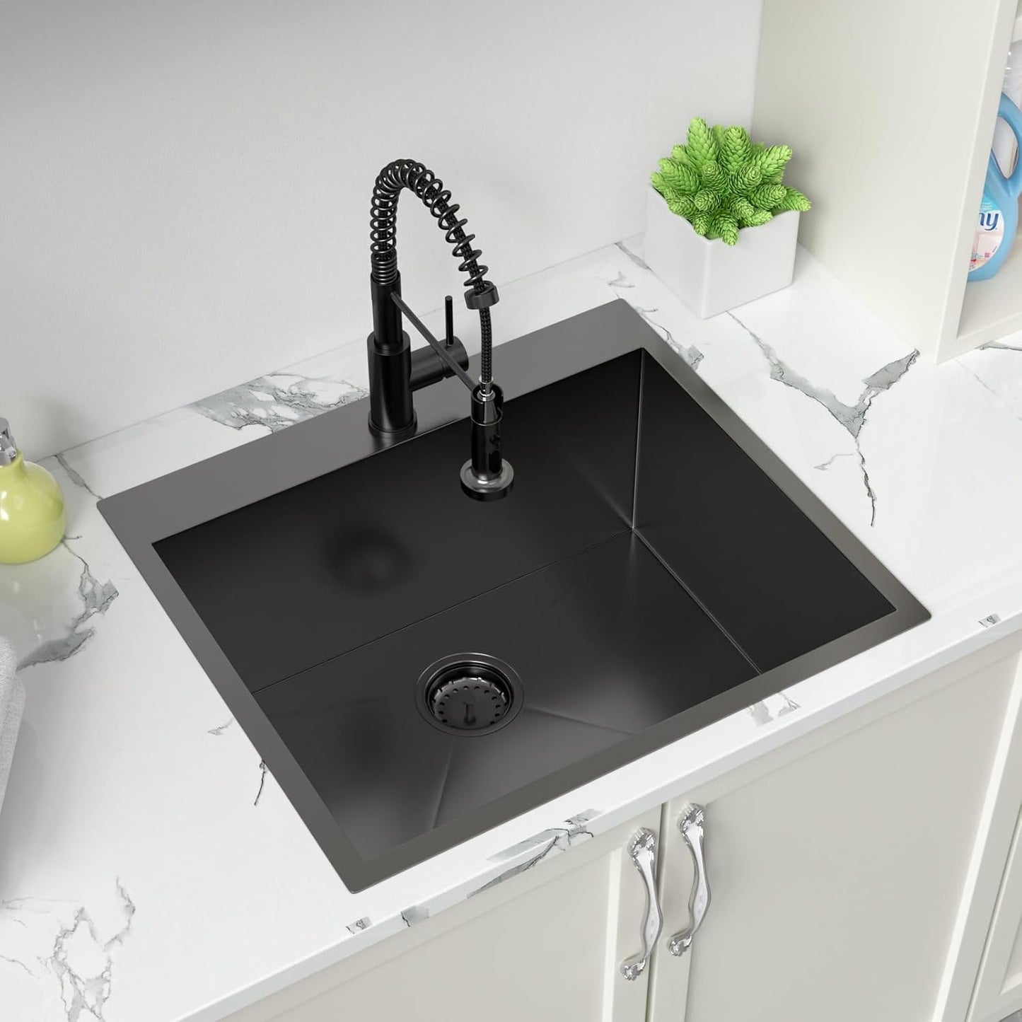 Fregadero lavandería 25x22x12pulg acero inox negro mate
