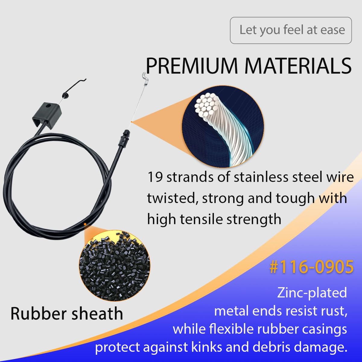 Cable zona cortacéspedes Exmark comp Kawasaki 21pulg