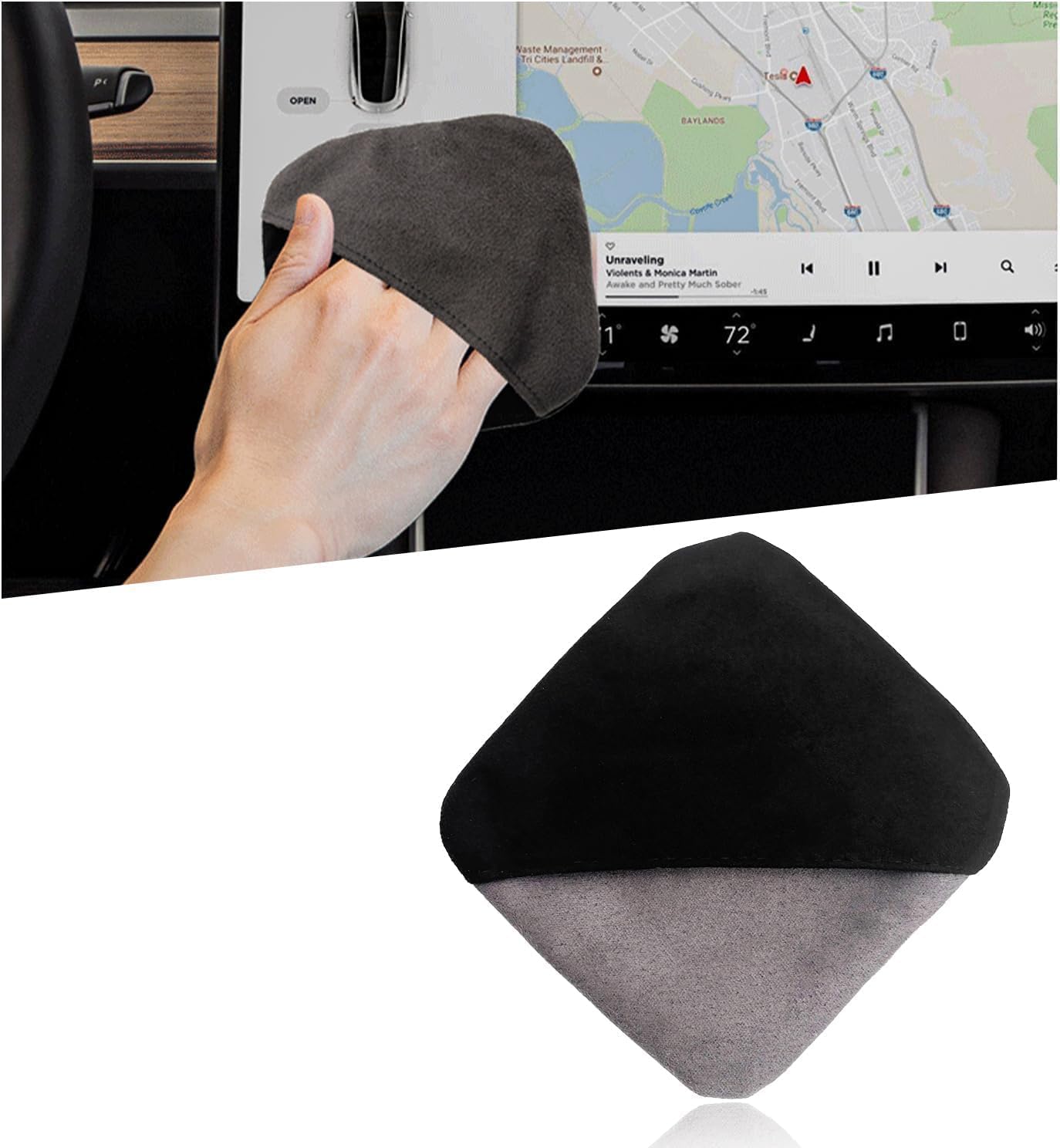 Paño microfibra antirrayas para limpiar pantalla táctil auto