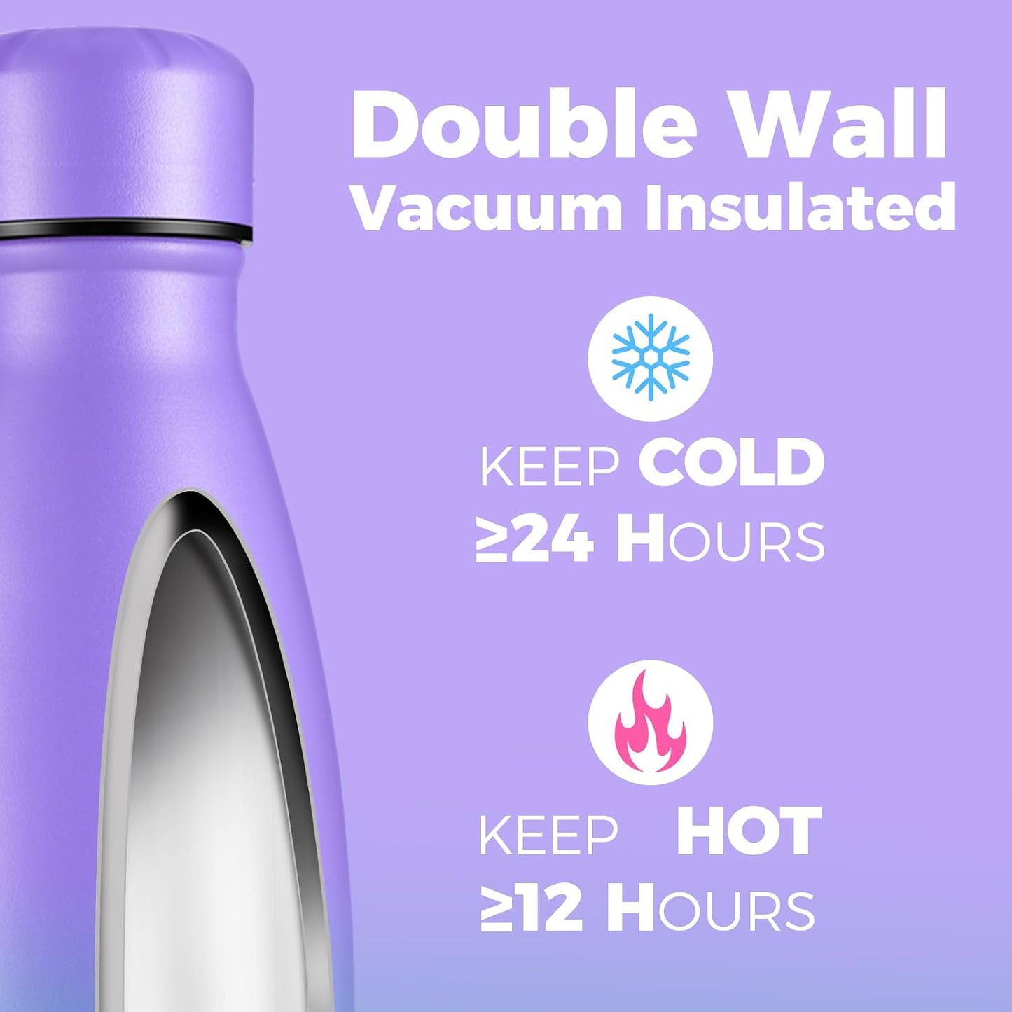 Botella agua aislada acero inox 25oz sin BPA 2 pack