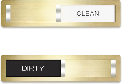 Letrero magnético acero inox Clean Dirty cocina con imán fuerte