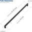 6 Tiradores Cuadrados Acero Inox 18" para Cajones