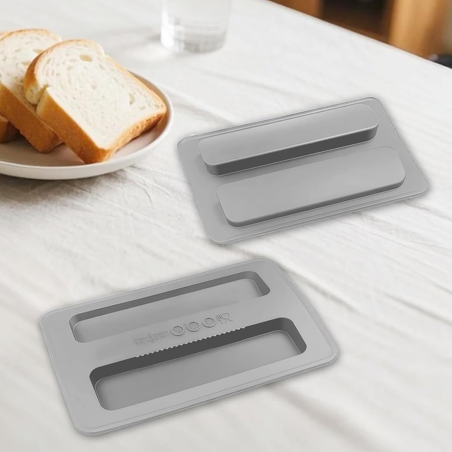 2 Pzas Cubiertas Tostadora Silicona 2 Rebanadas Gris