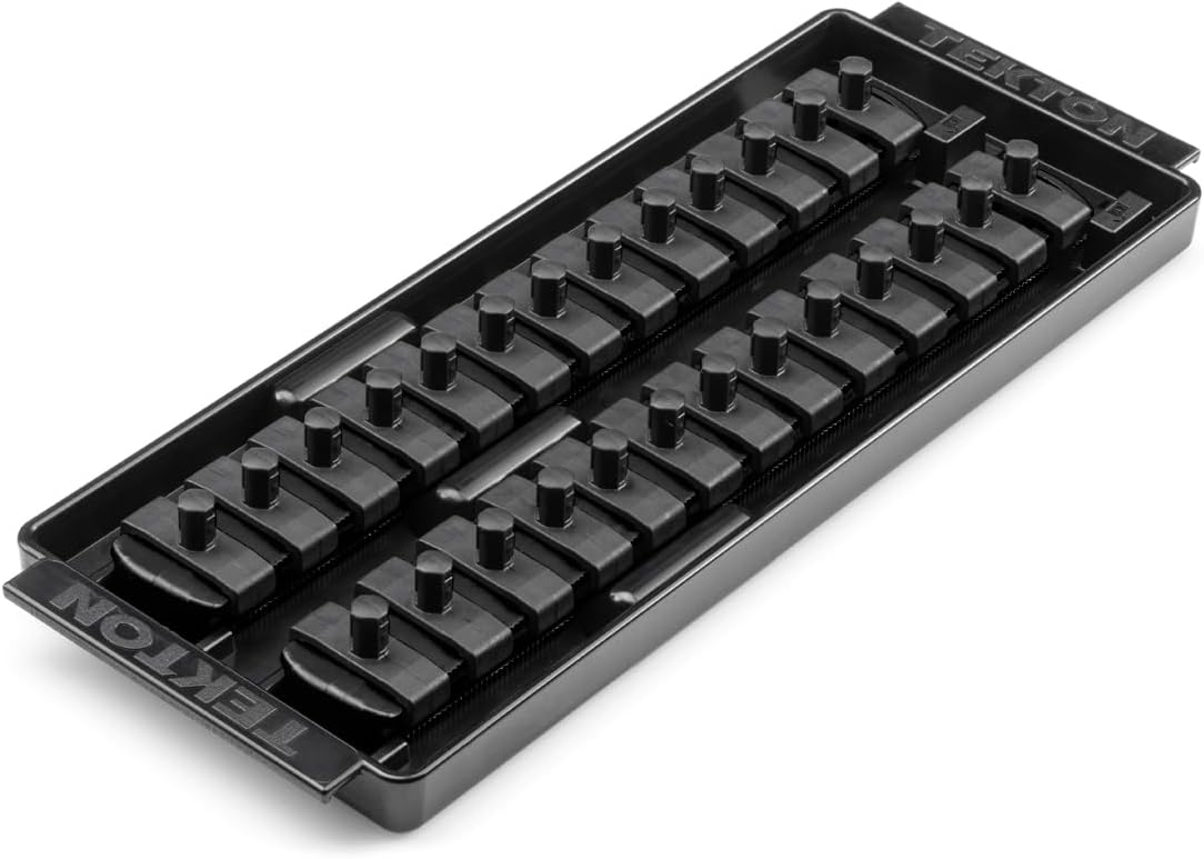 Set organiz. dados 2 rieles 1/4" negro 26 herramientas