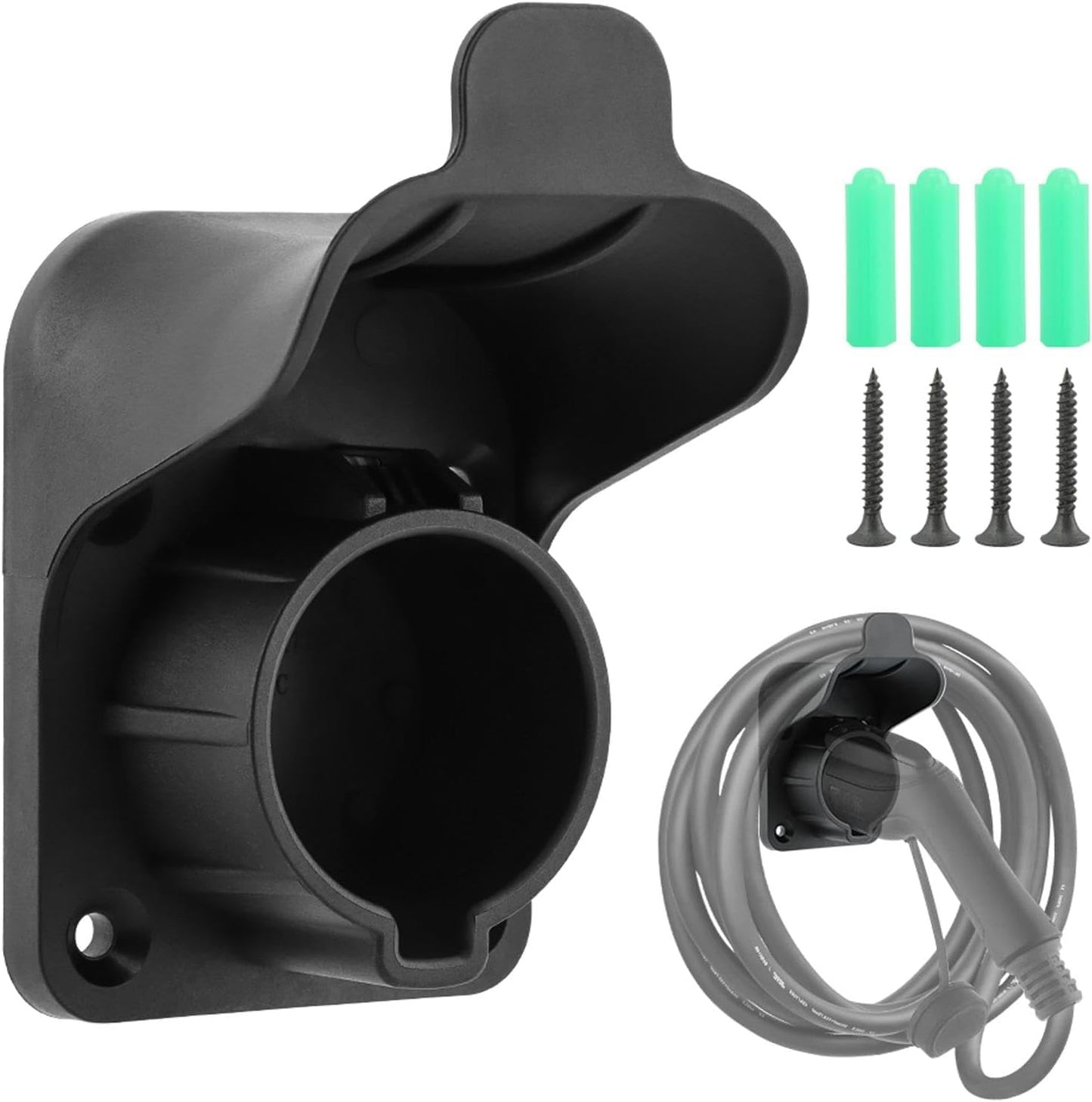 Soporte cargador EV abrazadera chasis conector pared