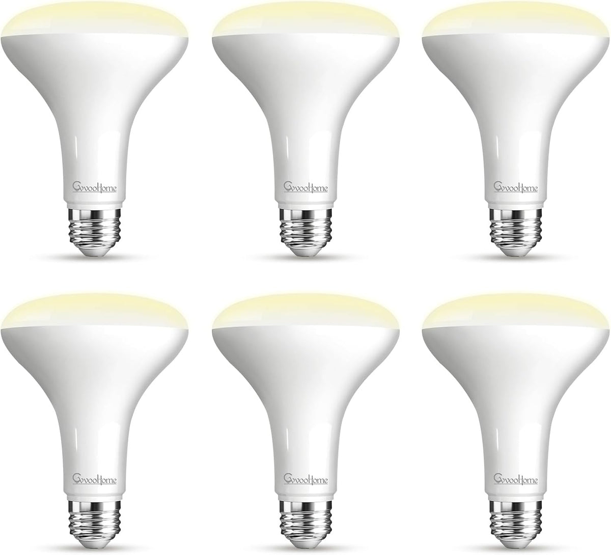 Pack 6 bombillas LED BR30 E26 7W blanco suave 2700K