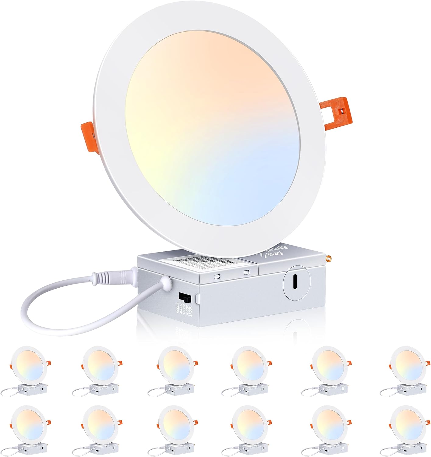 12 Luces LED empotrables 6pulg regulable 15W