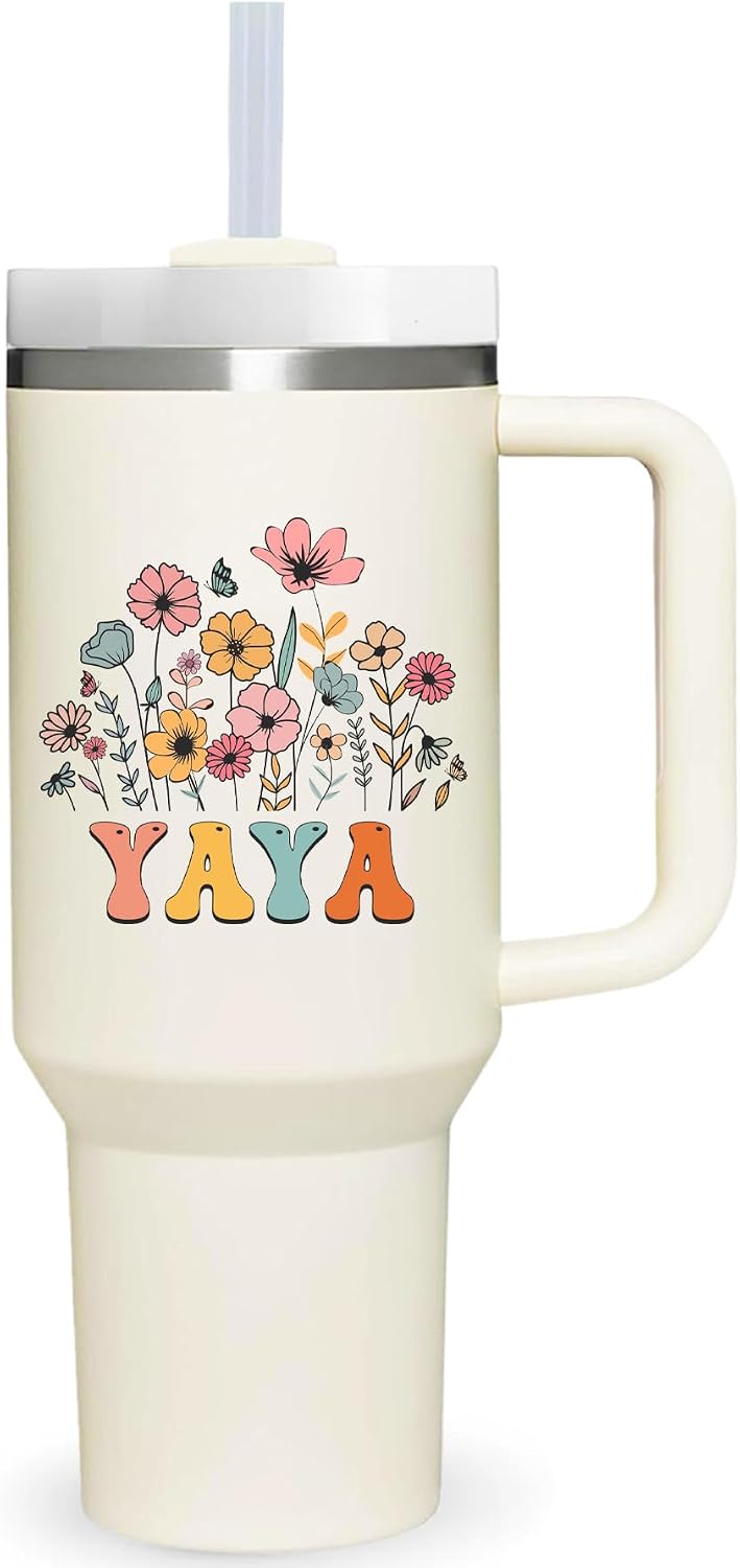 Taza 40oz con asa para yaya regalo madre cumpleaños aniversario