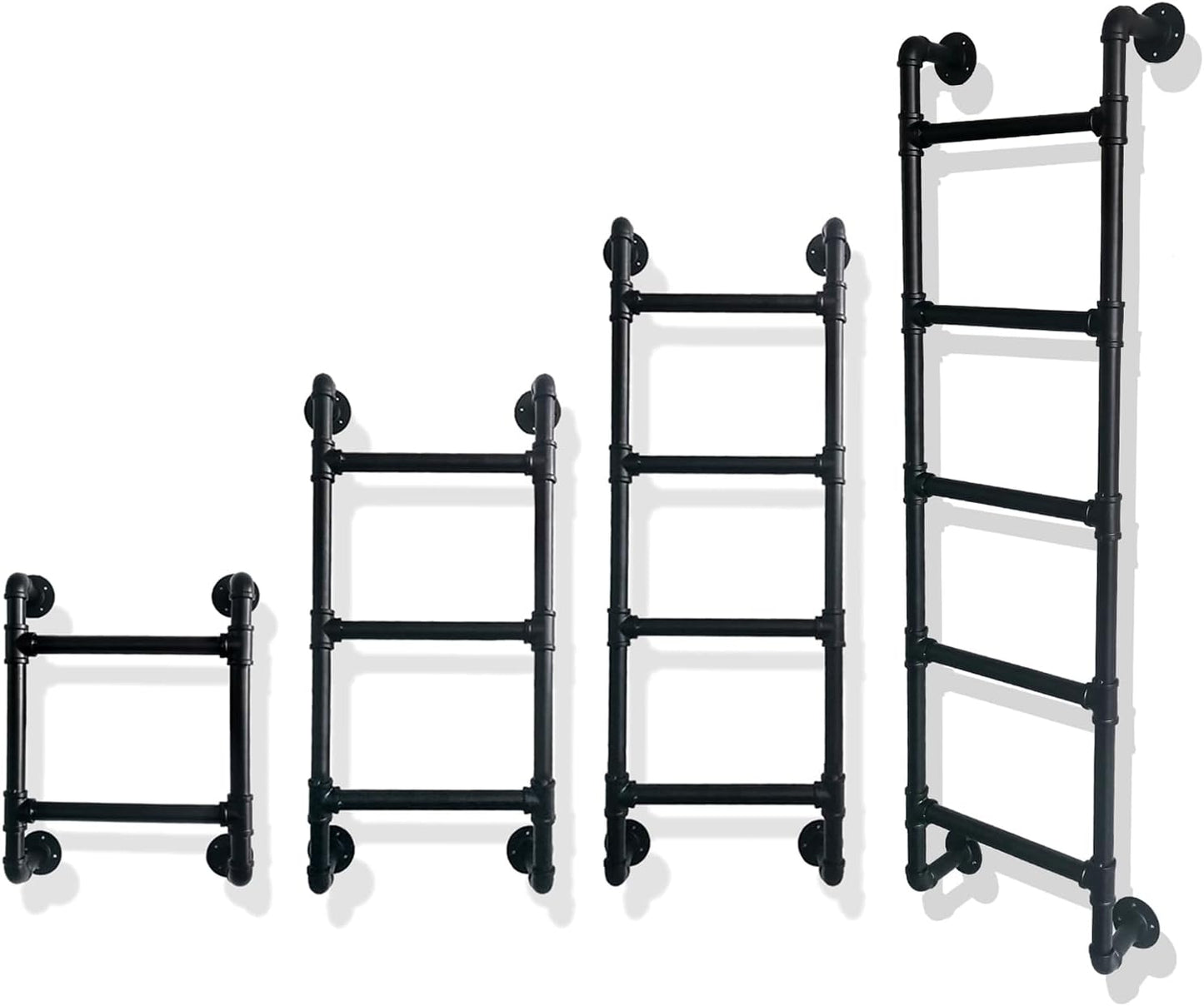Escalera metal para ático y dormitorio 2 escalones negro