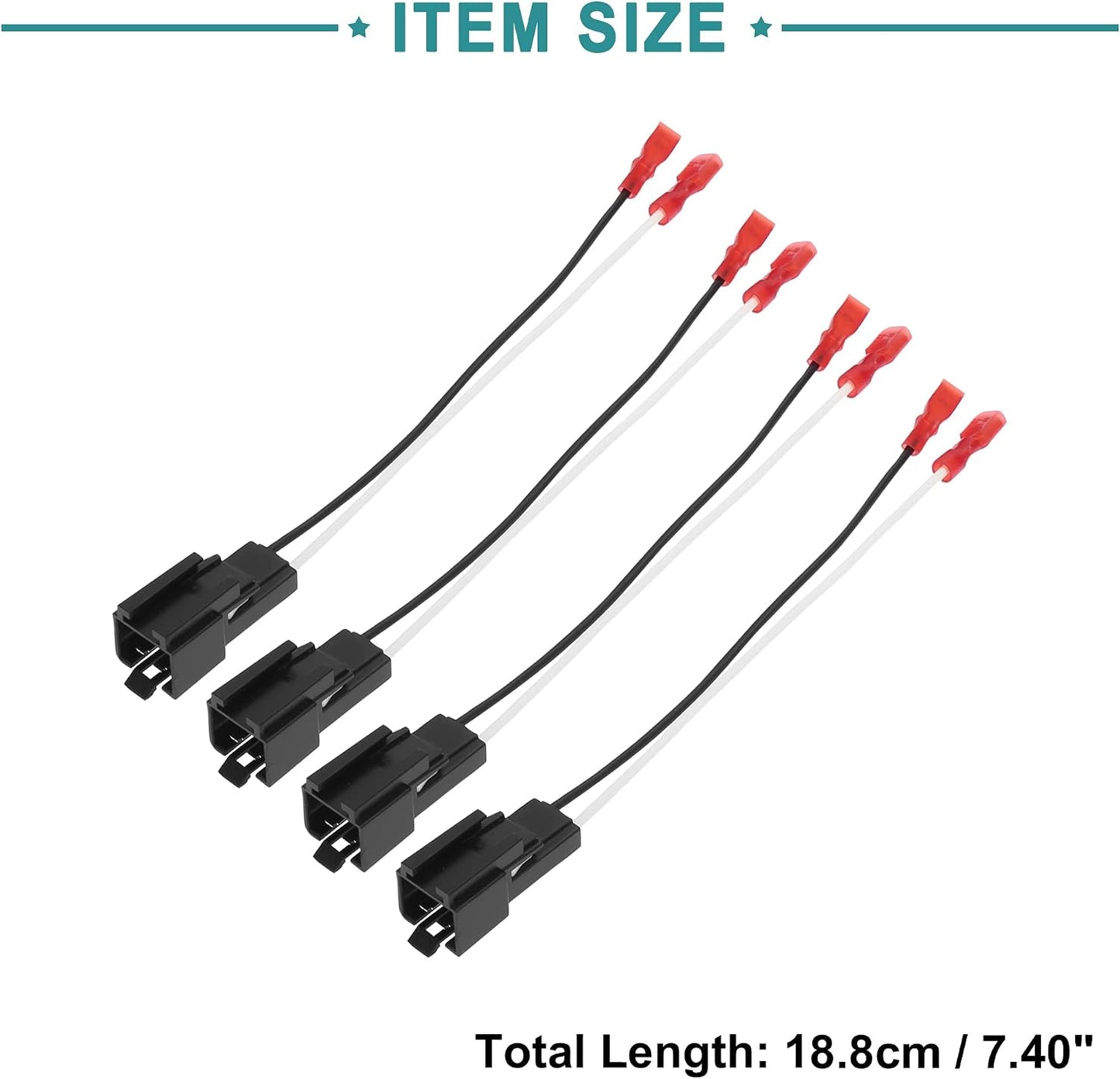Arnés conector altavoz repuesto Jeep Cherokee 4 pzas negro