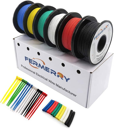Kit cable silicona 30 carrete 3m 6 colores flexible cobre estañado