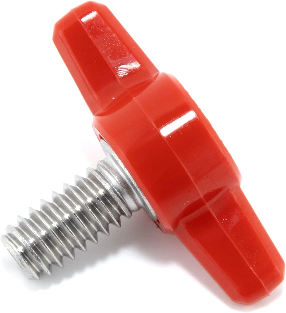 Tornillo acero inox 1/4-20 x 1/2 con perilla plástica roja