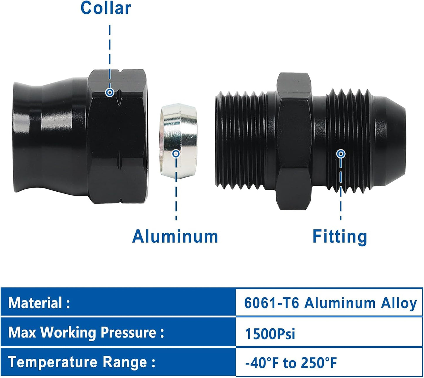 Adaptador compresión línea dura 5/16" 2 Uds