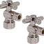 Válvula cierre angular 5/8x3/8" níquel satinado set 2