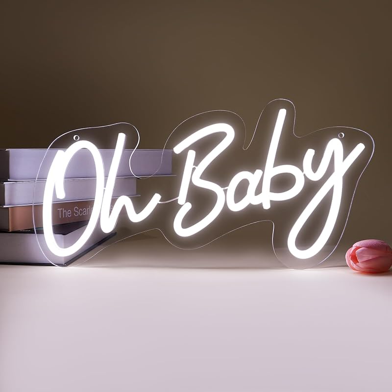 Letrero neón LED para baby shower 16.5x8"