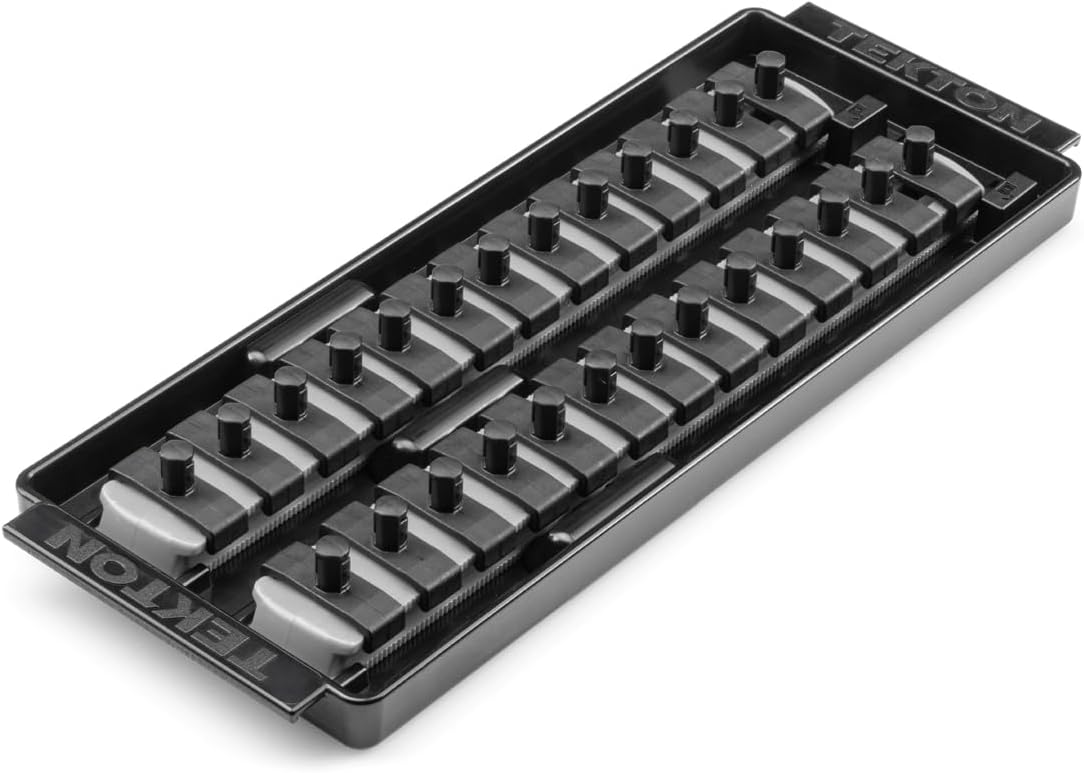 Set organiz. dados 2 rieles 1/4" gris 26 herramientas
