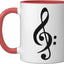 Taza Cerámica con Claves Musicales Roja/Blanca