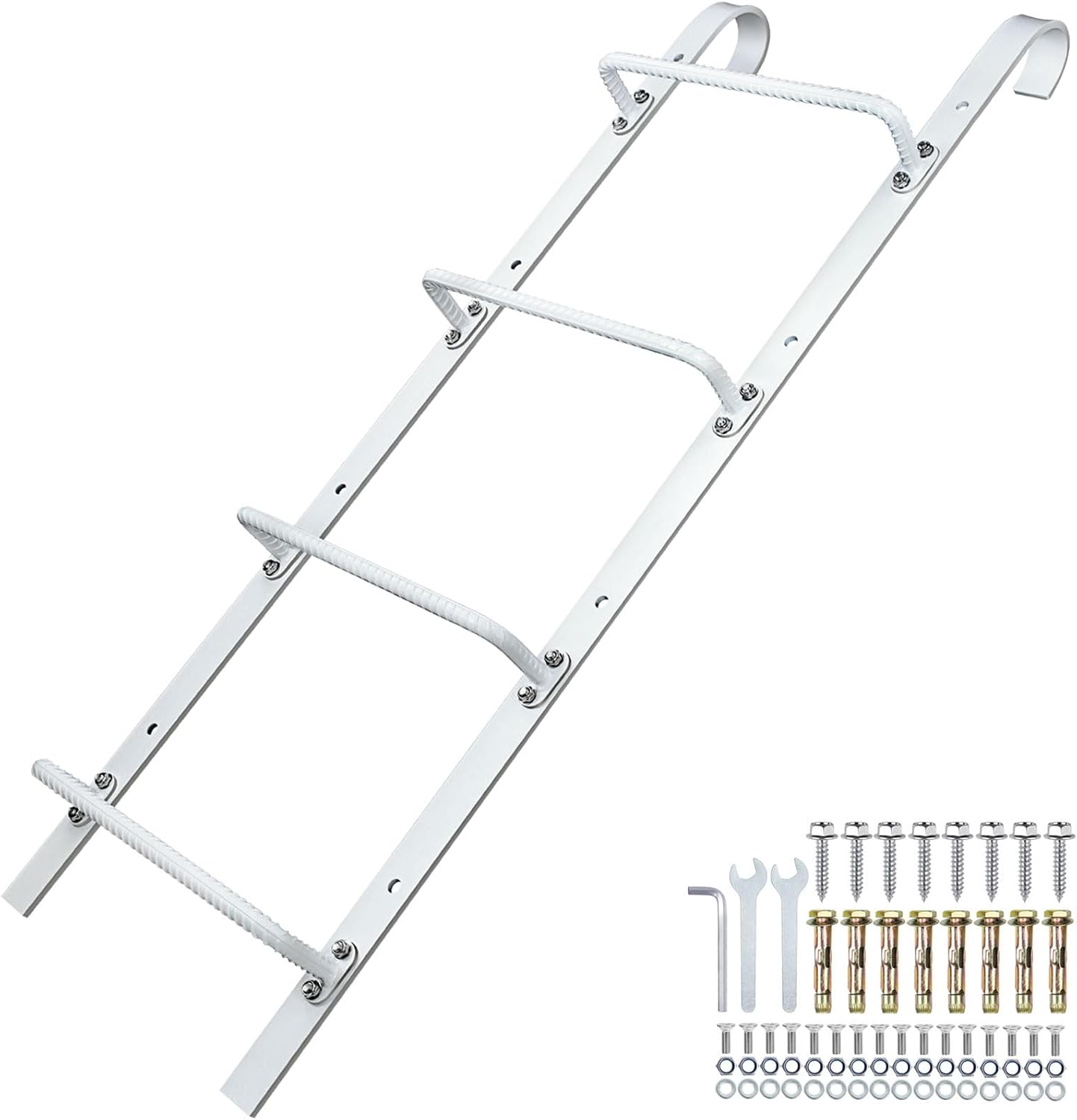 Escalera ventana 4 peldaños acero 45.2pulg blanco