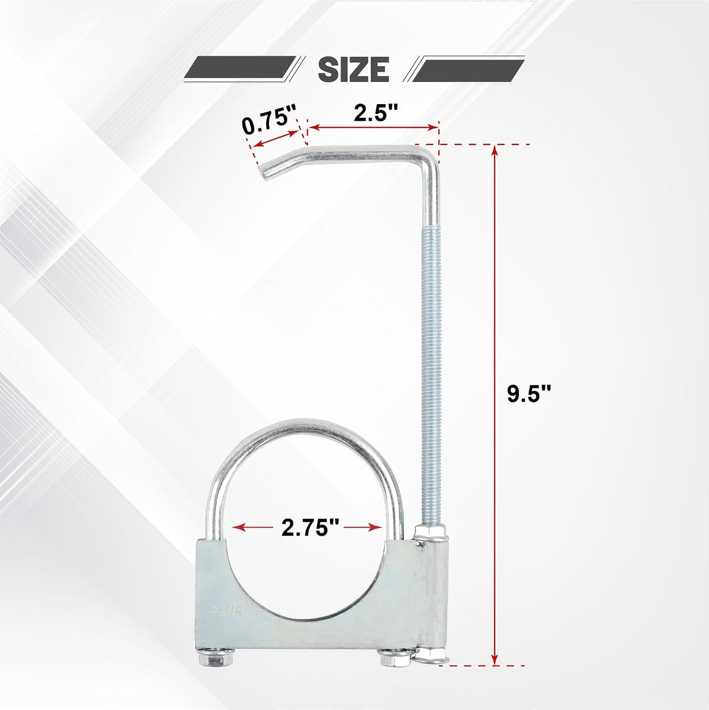 Abrazadera escape con colgador 2.75" 2 Uds