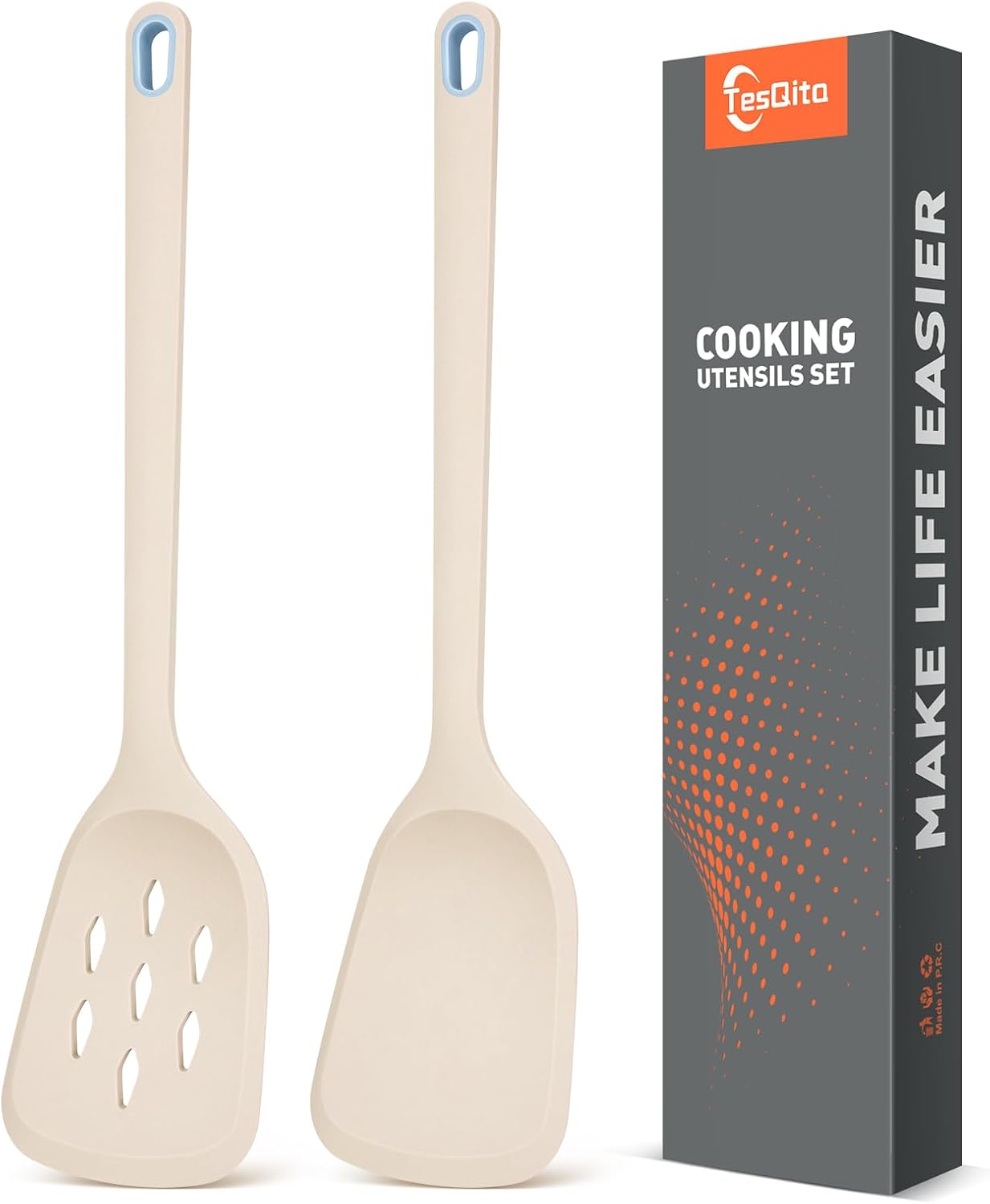 2 Pzas Espátula Silicona Ranurada Cocina Resistente 450F