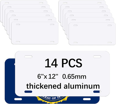 14 Pzas Placas Sublimación Aluminio 6x12"