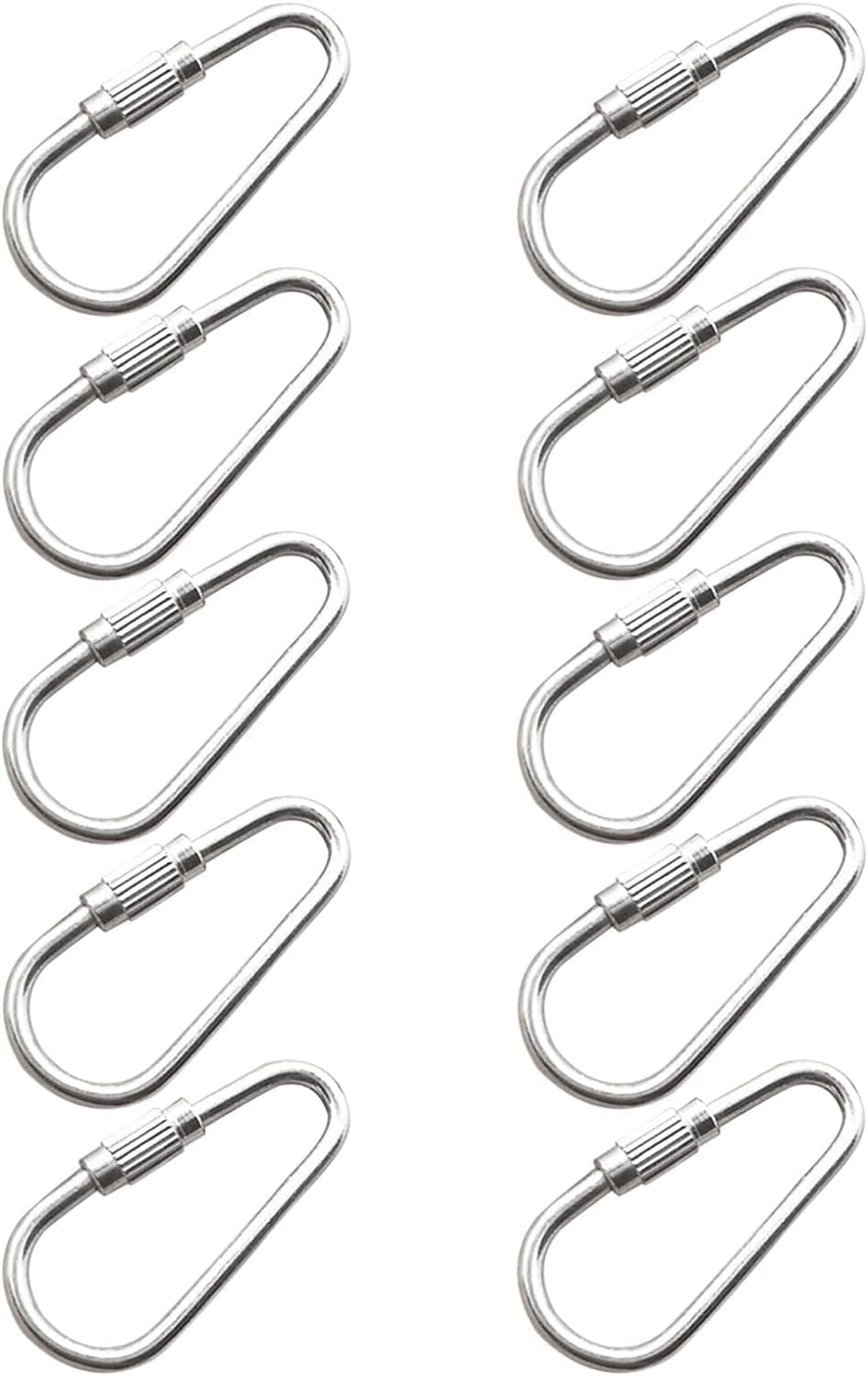 10 Ganchos Plateados Acero Inox para Loro y Animales