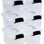 Caja plástico transparente 6qt con asa 6 pzas
