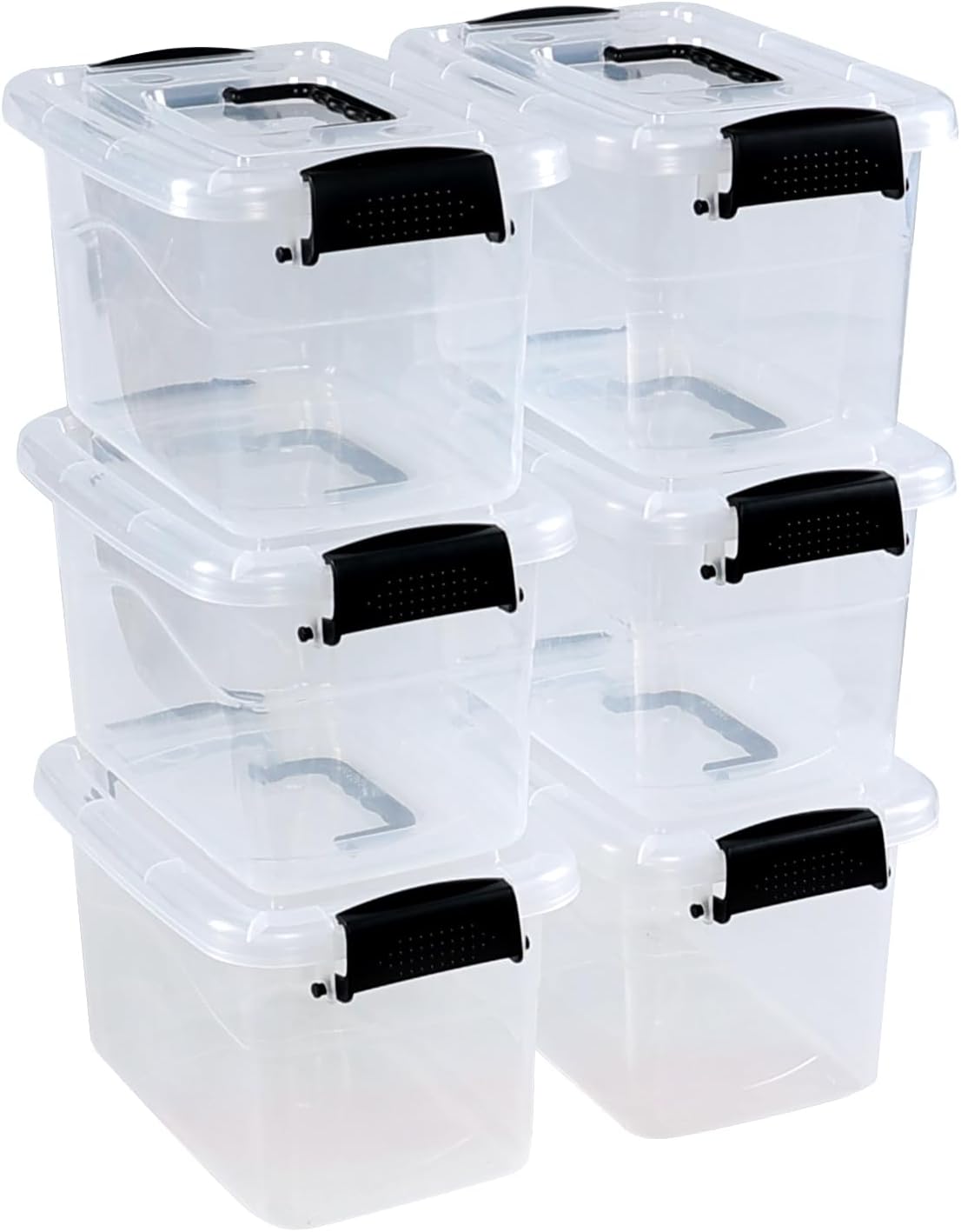 Caja plástico transparente 6qt con asa 6 pzas