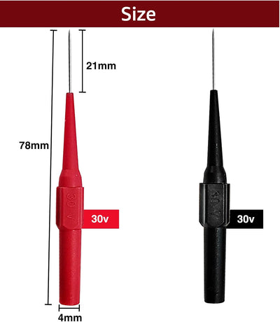 Cables prueba multímetro sondas 0.028pulg kit enchufe plátano