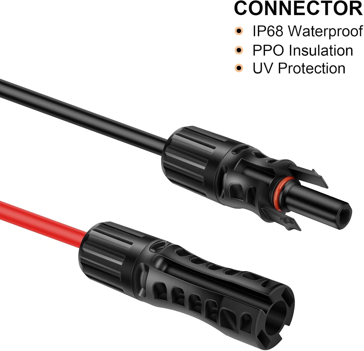 Cable extensión panel solar 8AWG 10ft con conectores
