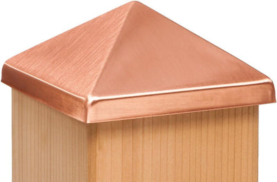 Tapa poste 4x4 cobre macizo para valla 3-1/2pulg