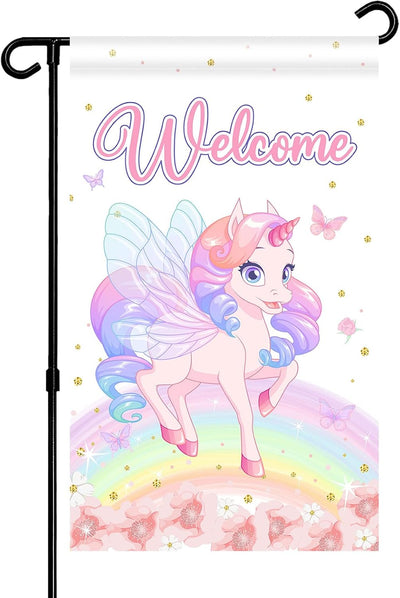Bandera unicornio letrero fiesta cumpleaños niños jardín patio
