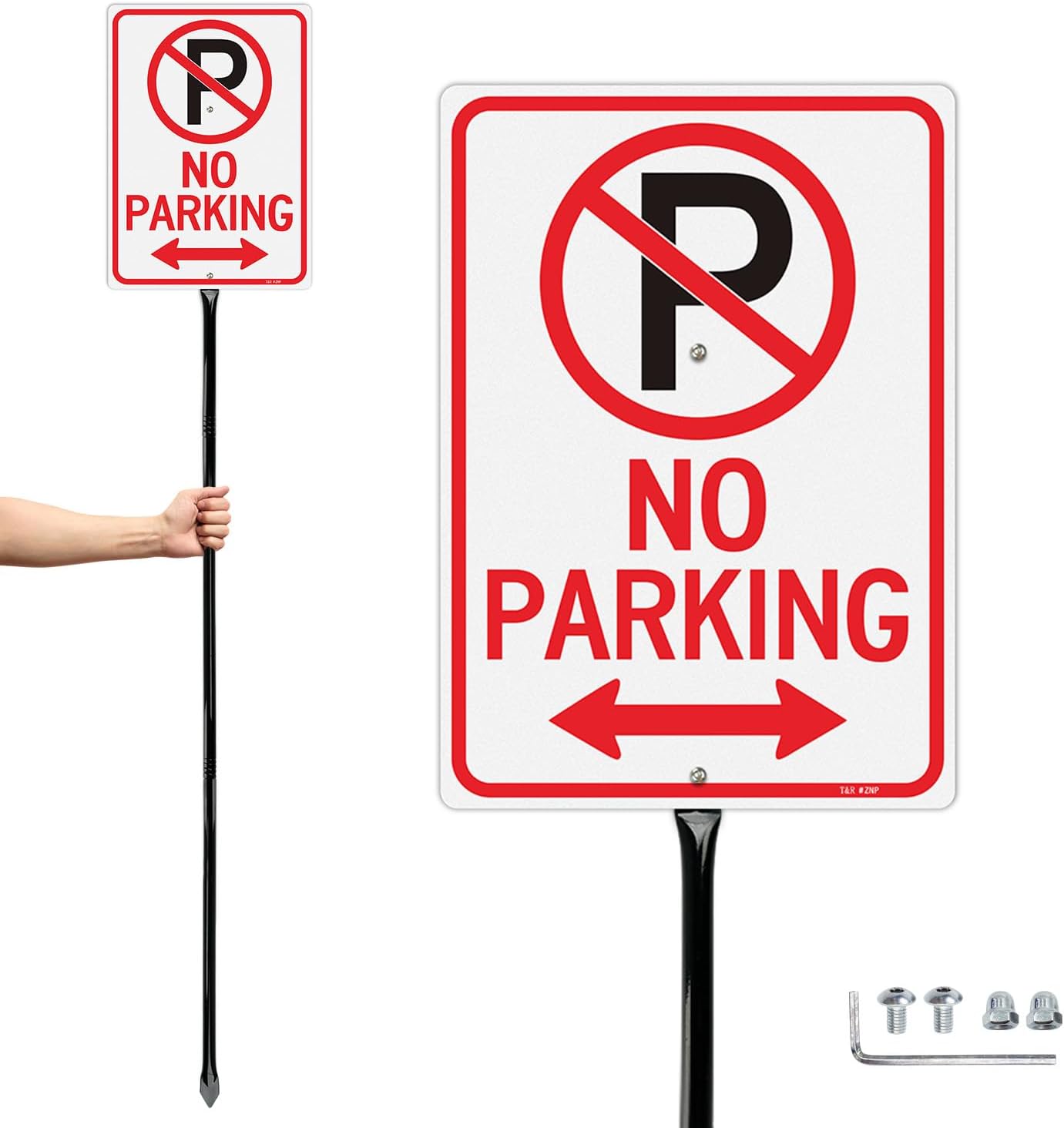 Señal no estacionar aluminio 54" reflectante