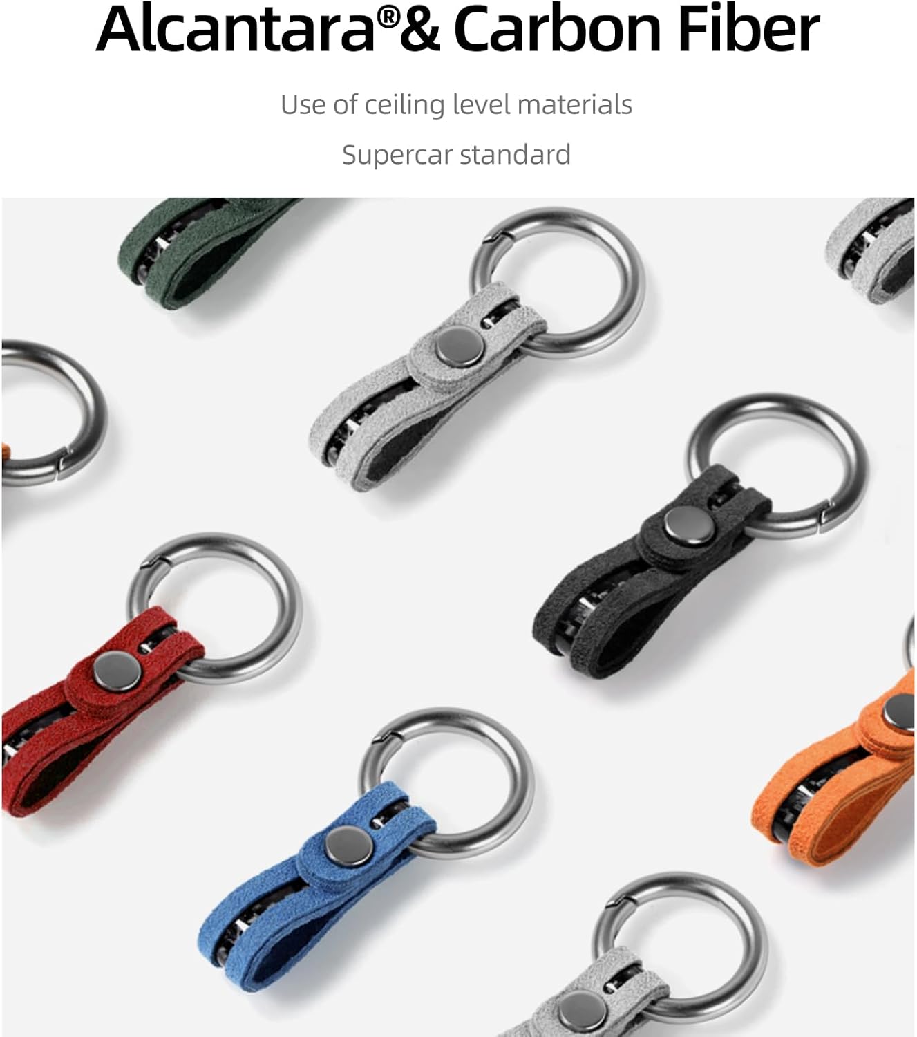 Llavero cuero fibra carbono para coche y casa