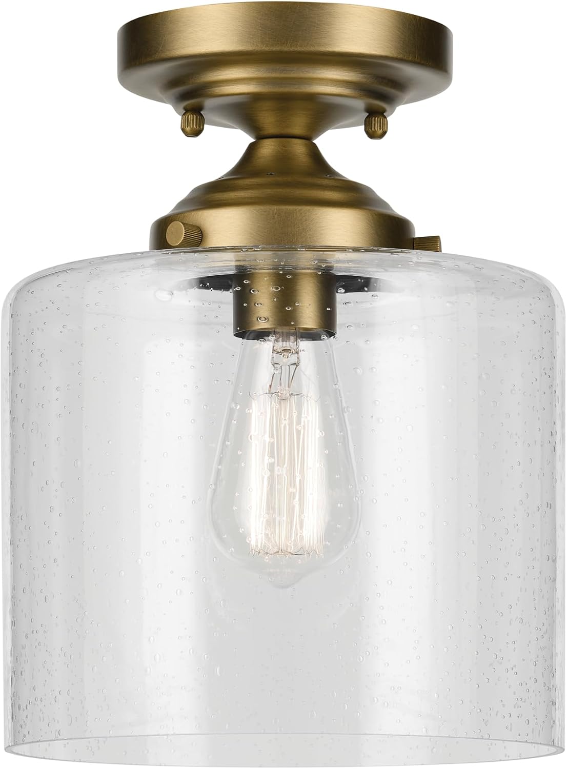 Luz semiempotrada 8.5pulg vidrio transparente latón natural