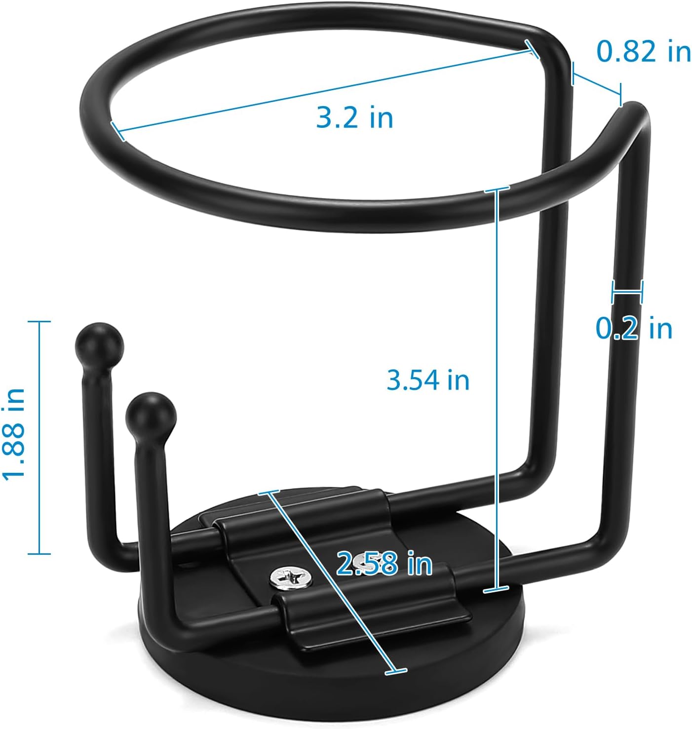6 Soportes Magnéticos Tazas Acero Inox 10-40oz Negro