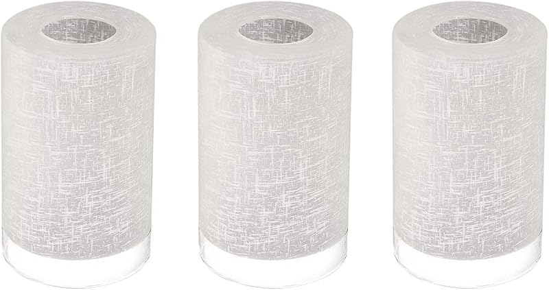 3 Pzas Pantalla Vidrio Esmerilado Lino Blanco 1.65"