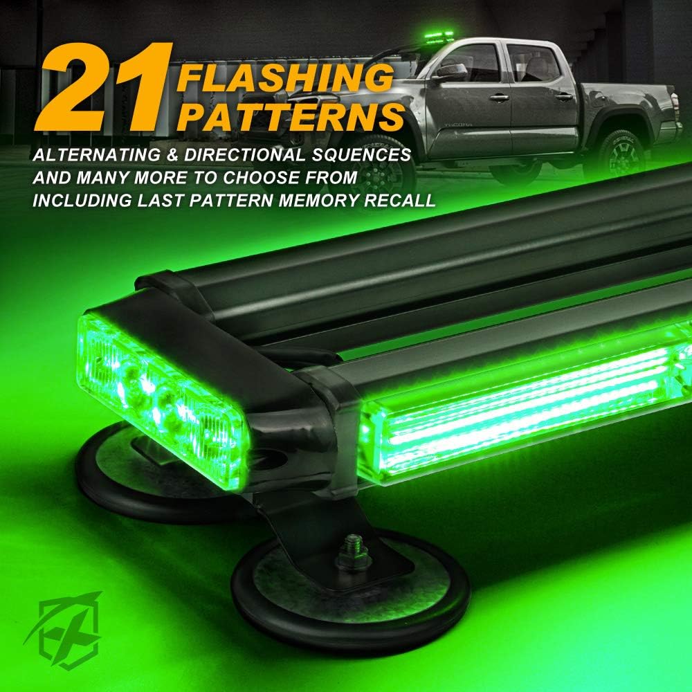 Barra luces LED verde cob techo magnética emergencia