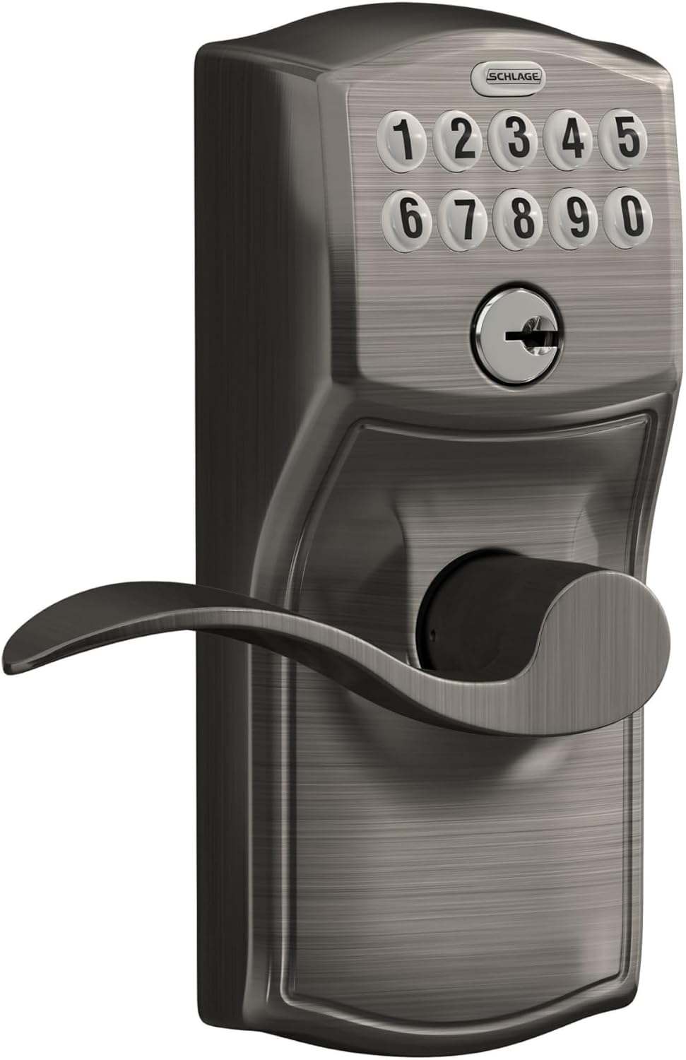 Entrada teclado Flex-Lock palancas peltre antiguo