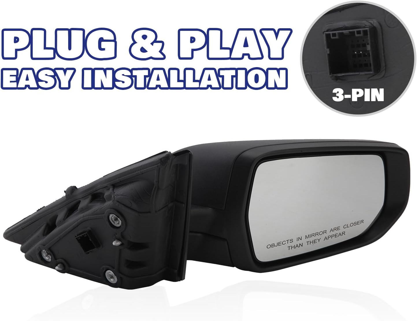 Espejo retrovisor lateral Chevy Malibu 16-22 3 pines