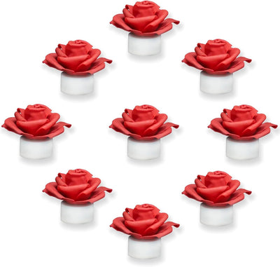 12 Velas LED con Flores Artificiales para Mesa Centrada Boda