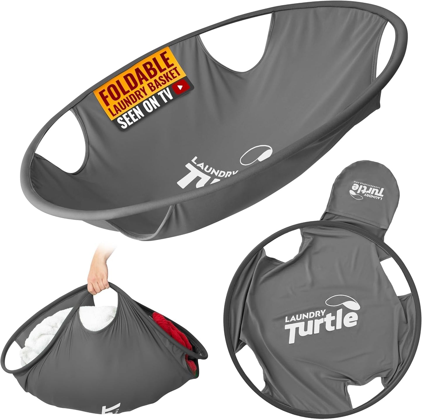 Cesta Ropa Plegable para Lavadora y Secadora Gris Grande