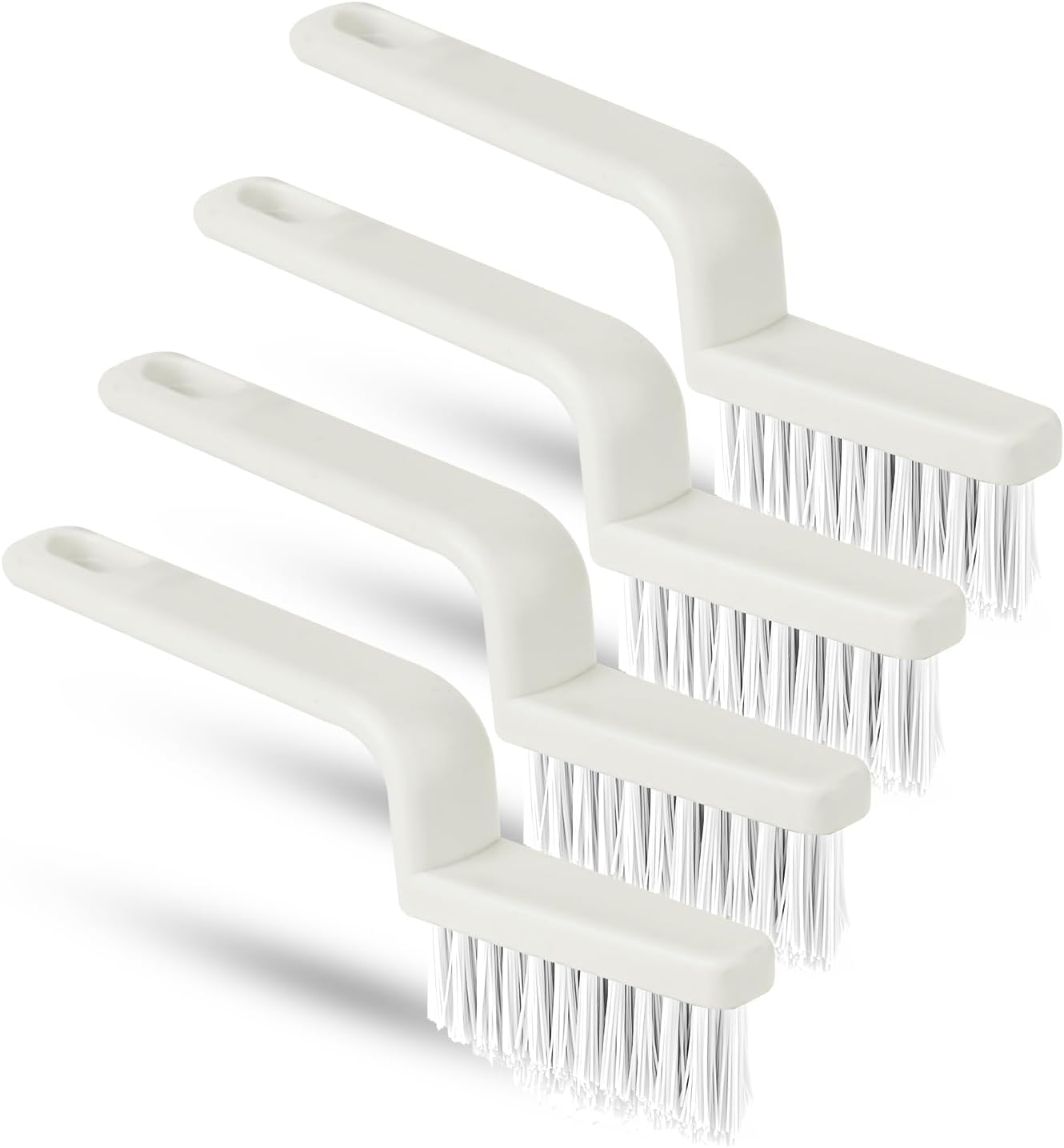 4 Cepillos Limpiadores Cerdas Rígidas V para Azulejos Baño Cocina